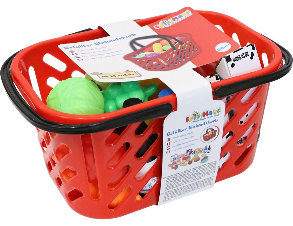 SpielMaus Küche Einkaufskorb mit Zubehör, 29-teilig Produktbild 