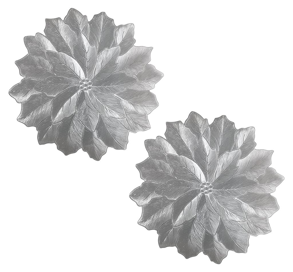 2er-Set 3D-Tischsets mit geprägtem Blumenmuster, hitzebeständig, wasserdicht, aus PVC, rutschfest, elegant, für Esszimmer, Küche, Partys, als s...