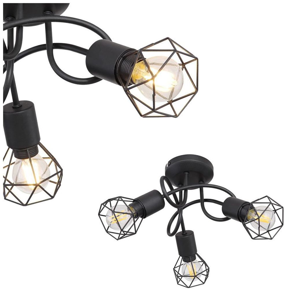 Globo Lighting stropní svítidlo kovové černé, 3x E14 Obrázek produktu 5