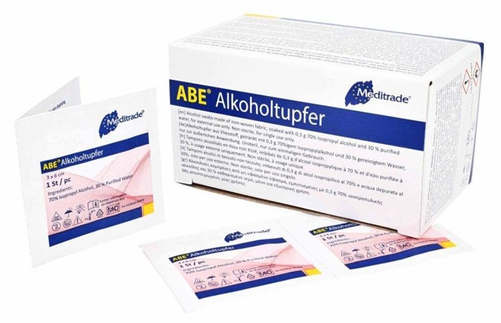 Meditrade® 4465 Meditrade® Alkoholtupfer ABE® 4465 weiß, Immagine del prodotto 