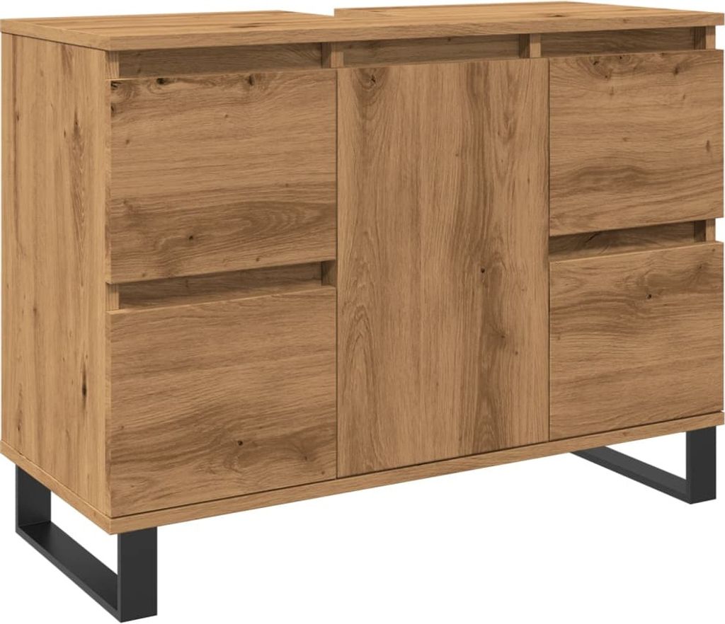 Waschbeckenunterschrank Artisan-Eiche 80x33x60 cm Holzwerkstoff