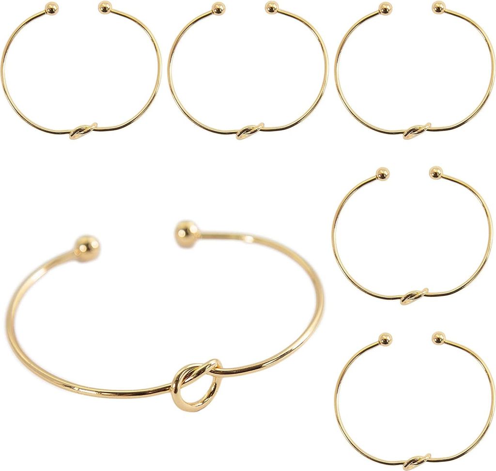 Oblique Unique 6x Armband Armreif mit Knoten für Mädchen Frauen Damen JGA Hochzeit Geburtstag Party gold