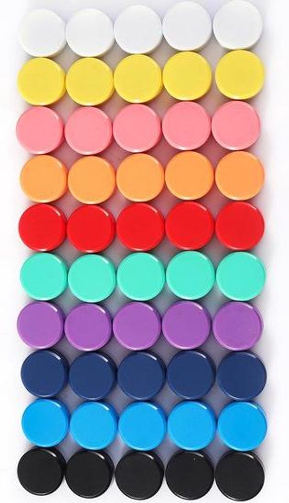 Miniaturmagnet-Kit, 50 Teile, 10 Farbtöne, ovale Kleinstmagnete für Küchenrand, Flipchart, Informationswand