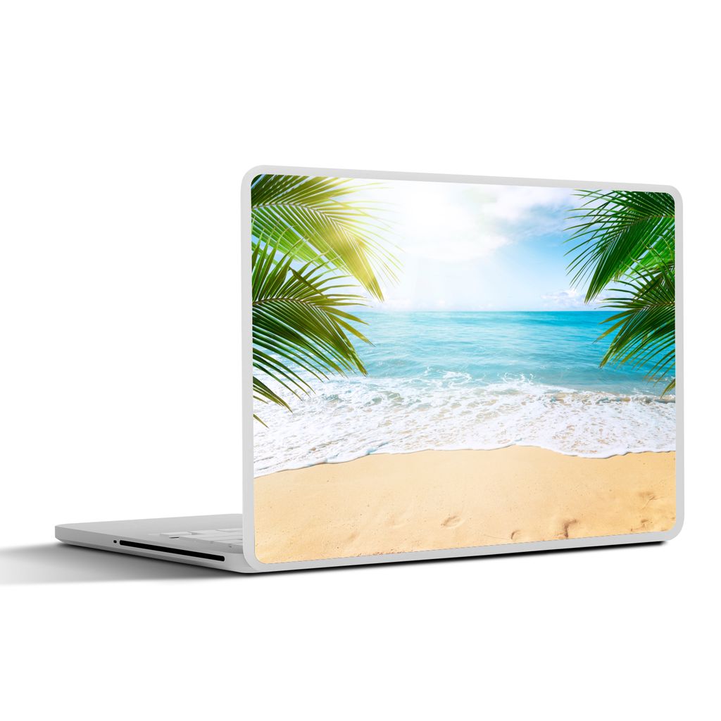 MuchoWow Laptop Aufkleber Sticker Cover Strand - Sand - Meer - Palme 40x30 cm - Laptop Dekoration - Selbstklebend