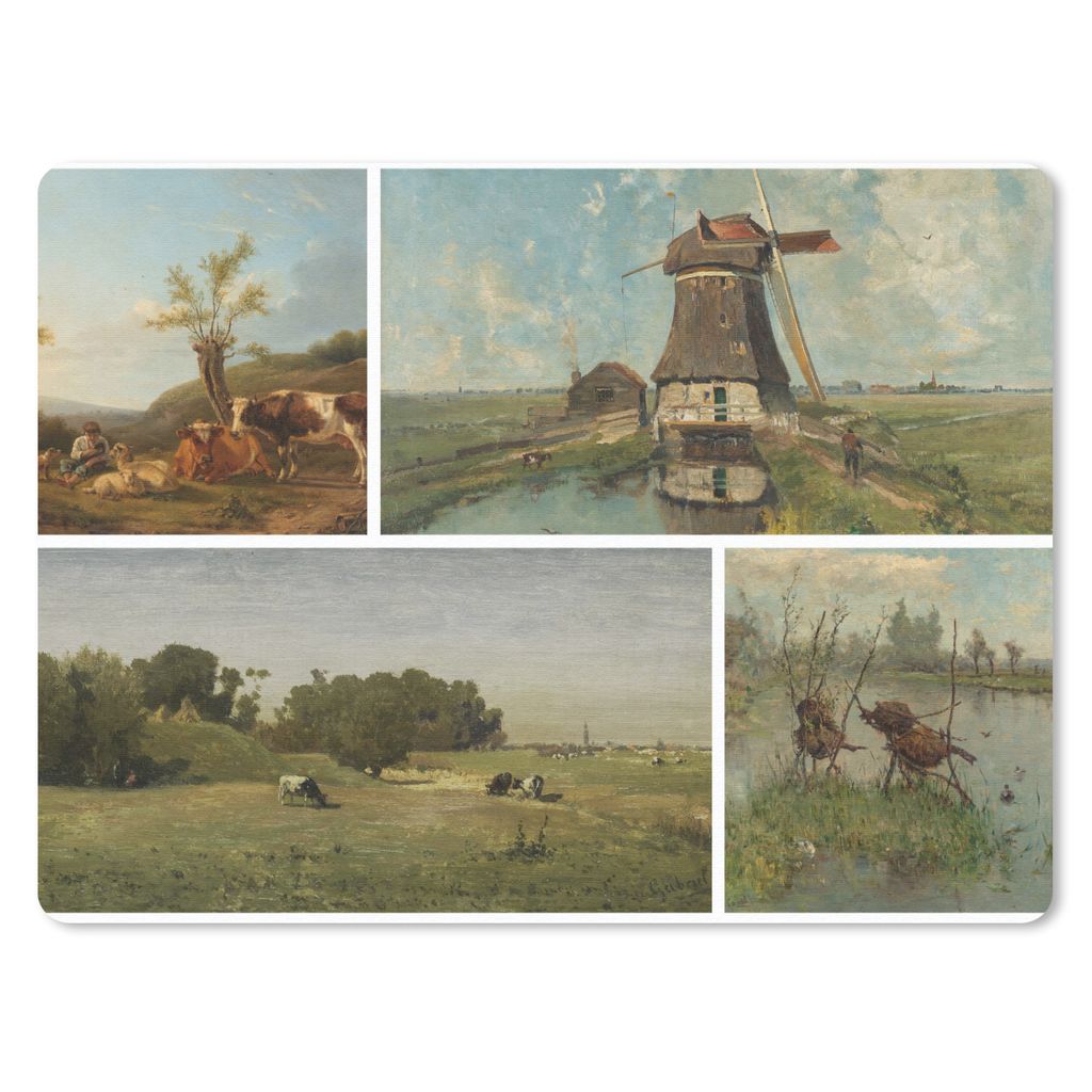 MuchoWow Mauspad Mousepad Collage - Niederlande - Kunst 40x30 cm - Mousepads - Maus Mat - Pad - Mausunterlage - Anti Rutsch