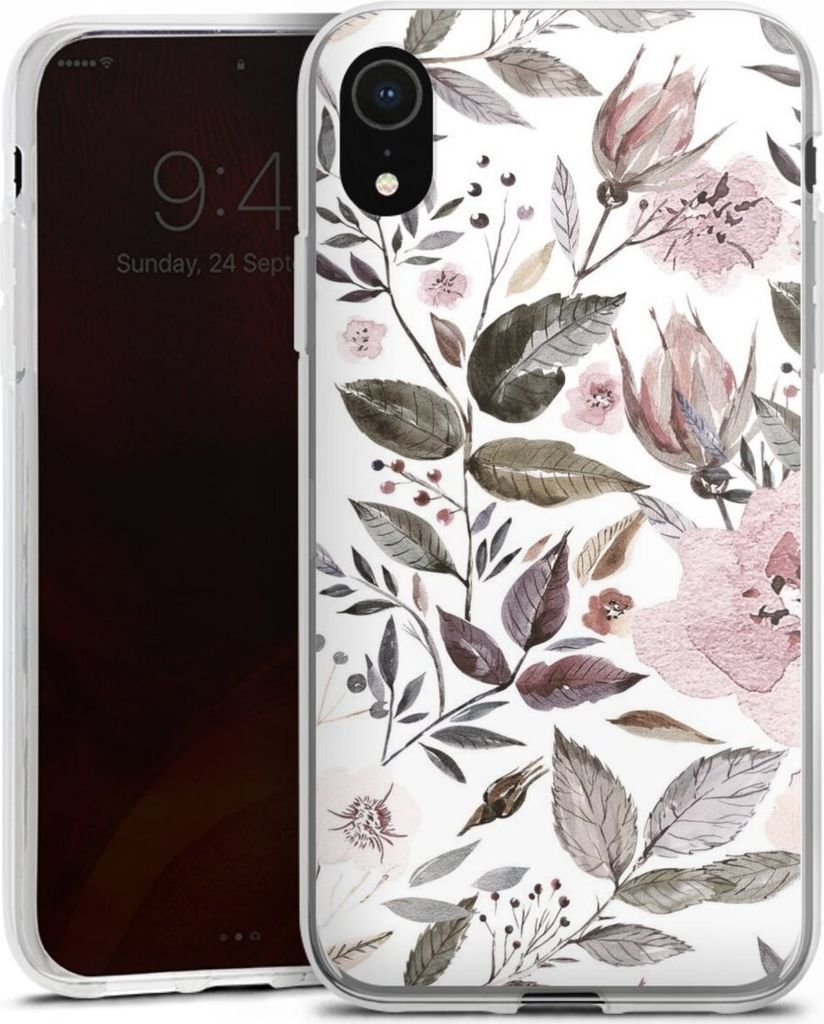 DeinDesign Handyhülle für Apple iPhone Xr Silikon Hülle Case Smartphone Schutzhülle Blumen Pastell Wasserfarbe