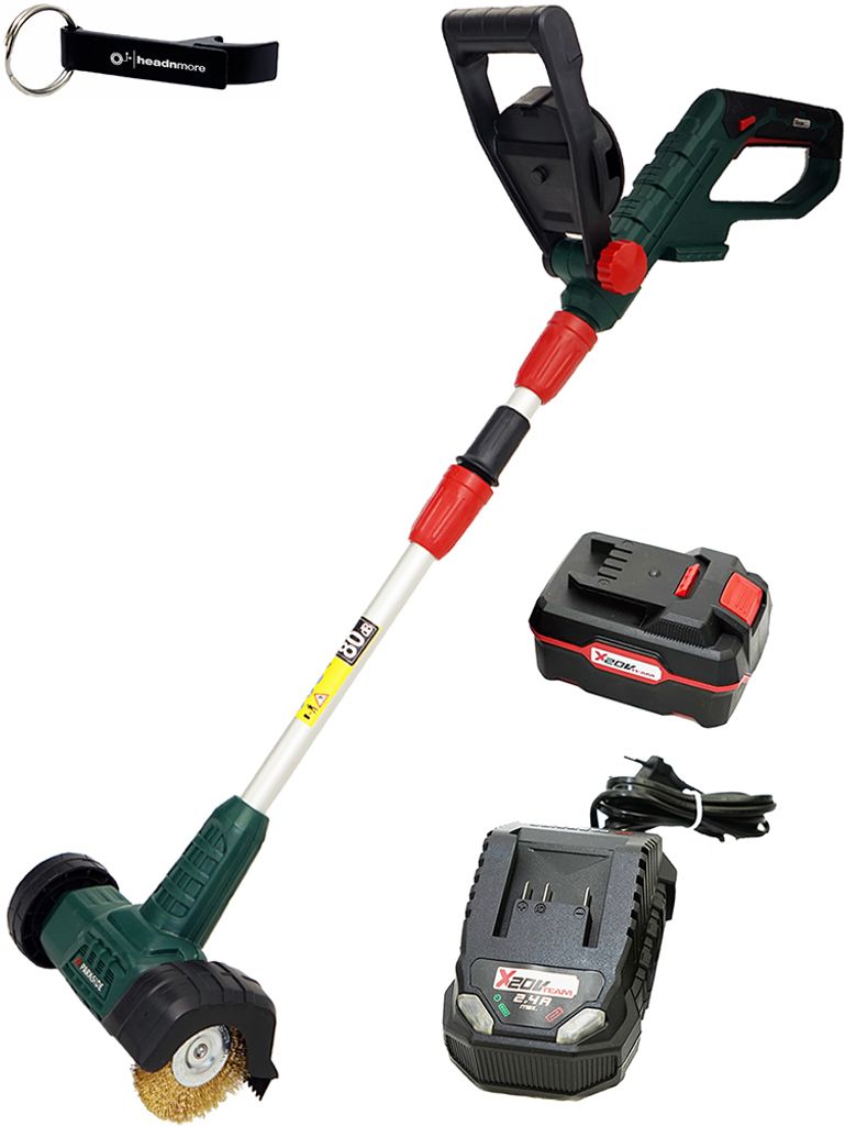 PARKSIDE 20V Akku Fugenbürste Drahtbürste PFBA 20 (inkl. 4Ah Akku) + HEADNMORE Schlüsselanhänger im HEADNMORE Bundle