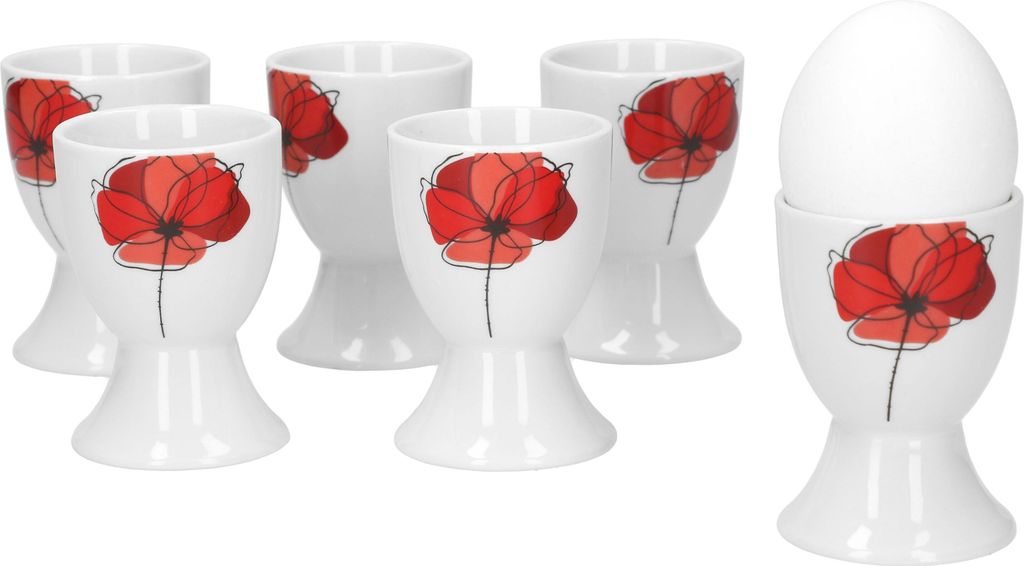 6er Eierbecher Monika 4,8cm Porzellan Geschirr Blumendekor Produktbild 