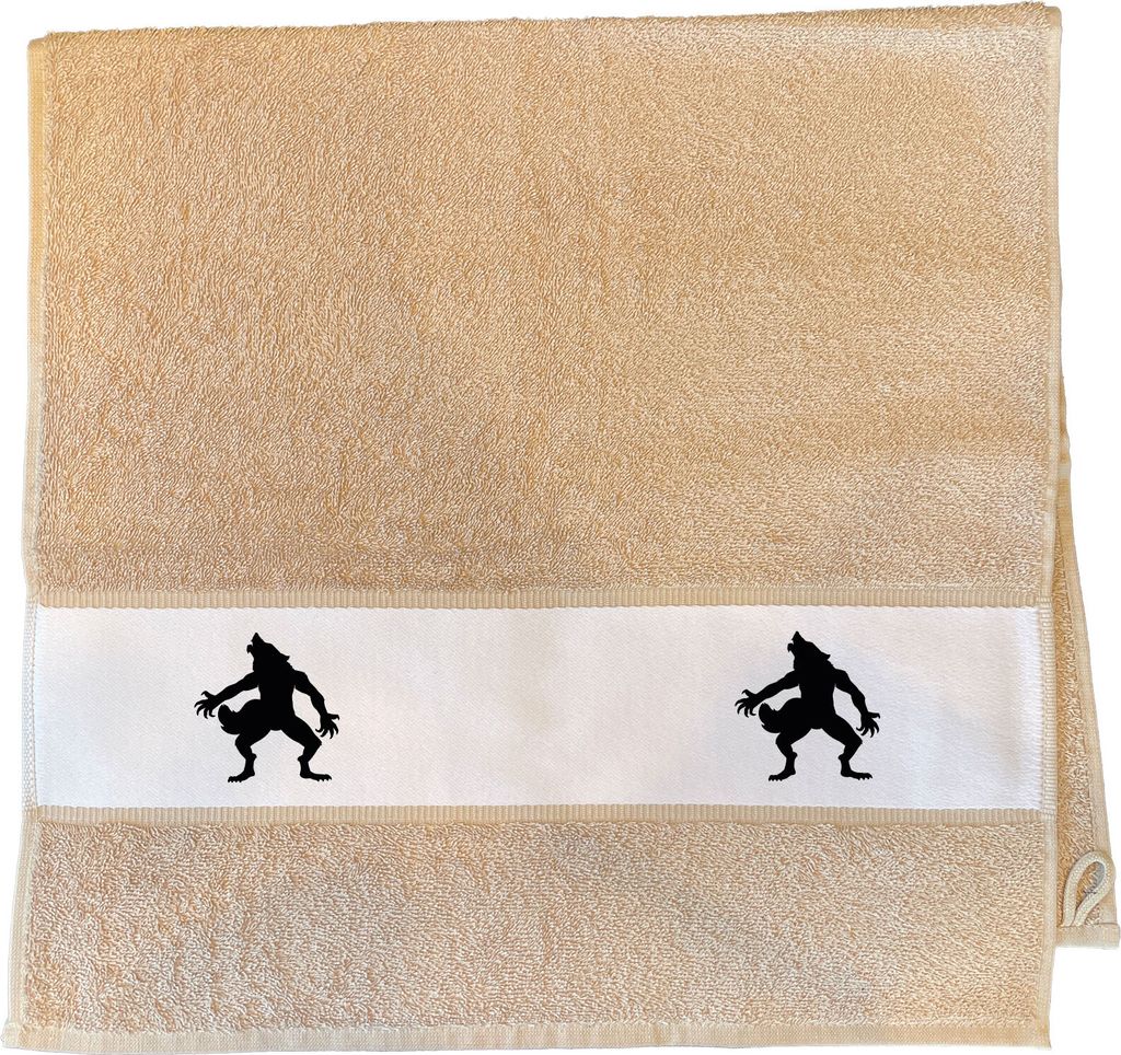 Huuraa Handtuch Werwolf Silhouette 50x100cm Sand Baumwolle Handtuch Geschenkidee