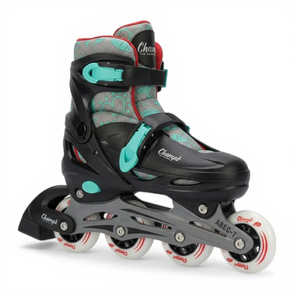 Roller enfant Champz taille 30-33, Noir, Réglable, Roues stables