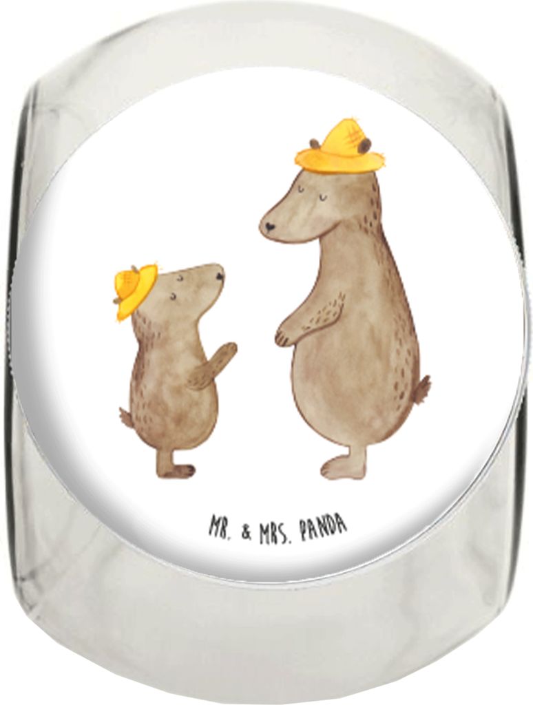 Mr. & Mrs. Panda gewürzglas Bären mit Hut XL 2000ml - Weiß - Geschenk, Kinder, Dad, Familie, Vatertag, Vorratsglas, Bruder, Bonboniere, Teedose,...