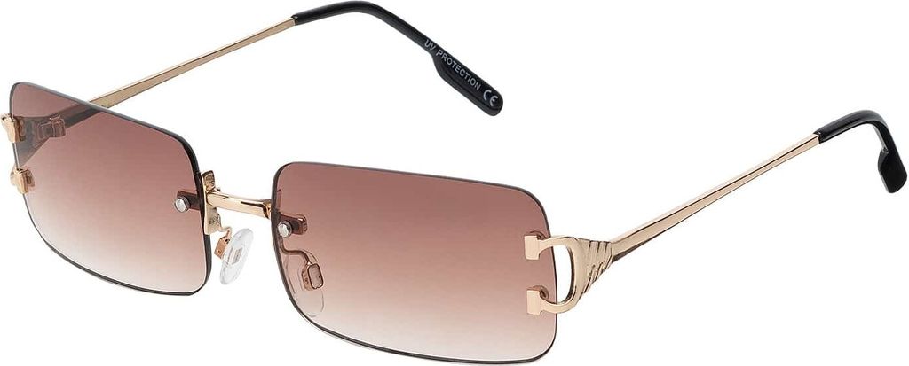 Damen Sonnenbrille rechteckig Designer 80er Modern Urlaub Produktbild 