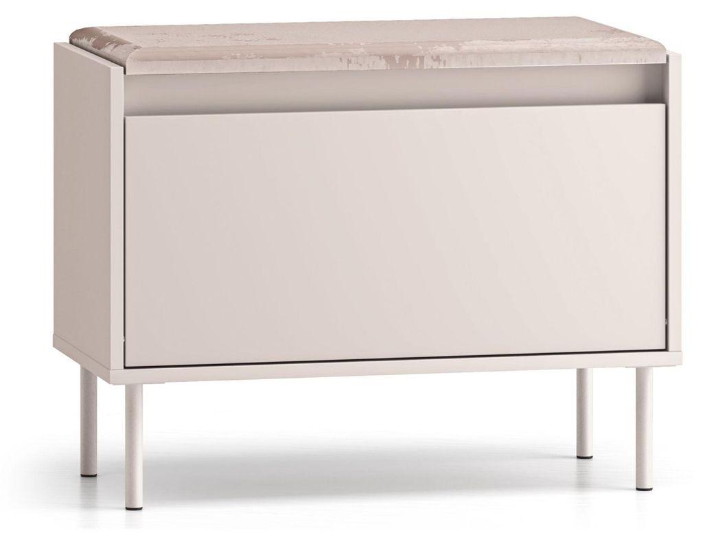 Selsey DIOCE – Schuhbank mit Klappe, Kaschmirgrau, 69 cm Produktbild 