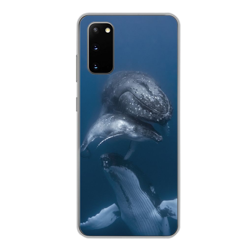 MuchoWow Handyhülle Schutzhülle Hülle für Samsung Galaxy S20 Wale - Meer - Familie Silikon Softcase Handy Hülle - Bild