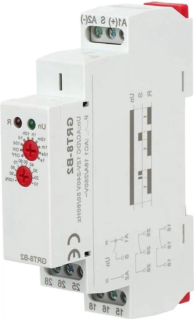 Relais temporisé double temporisation 12V-240V avec réglage T1 T2