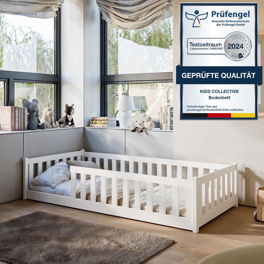 Lit d'enfant Lit de sol 90x190 cm Lit avec protection Image du produit 