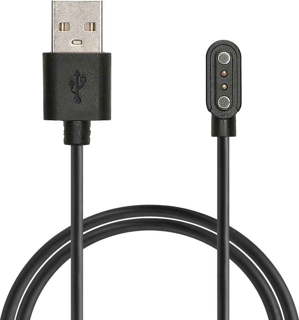 kwmobile USB Kabel Charger kompatibel mit CMF Watch Pro 2 / Watch 3 Pro Ladekabel - Smart Watch Ersatzkabel - Fitnesstracker Aufladekabel in Schwarz