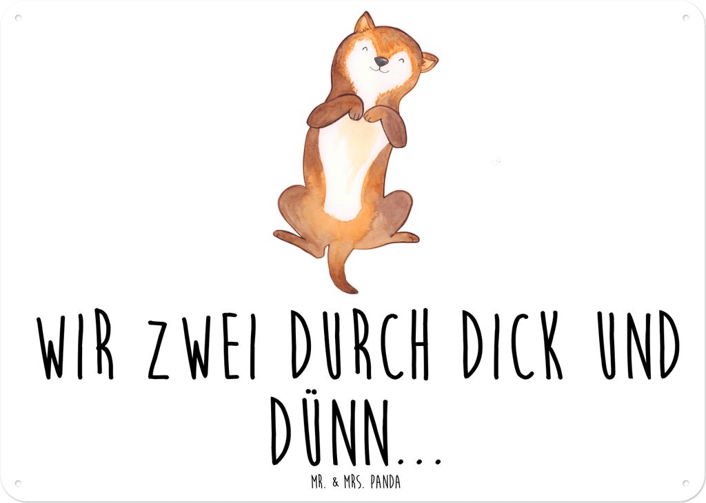 Mr. & Mrs. Panda Schild Hund Streicheln DIN A6 - Weiß - Produktbild 