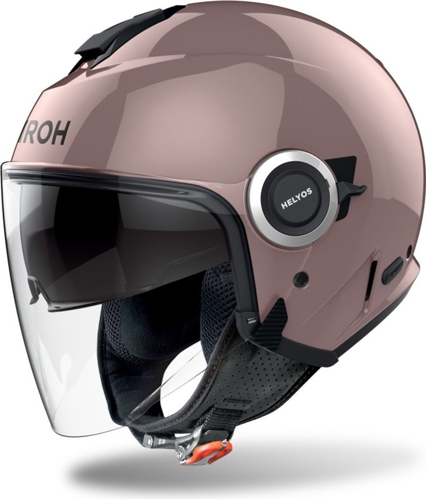 Open-Face Crosshelm Schutzhelm Airoh Helyos Metall Pink mit Visier Größe M