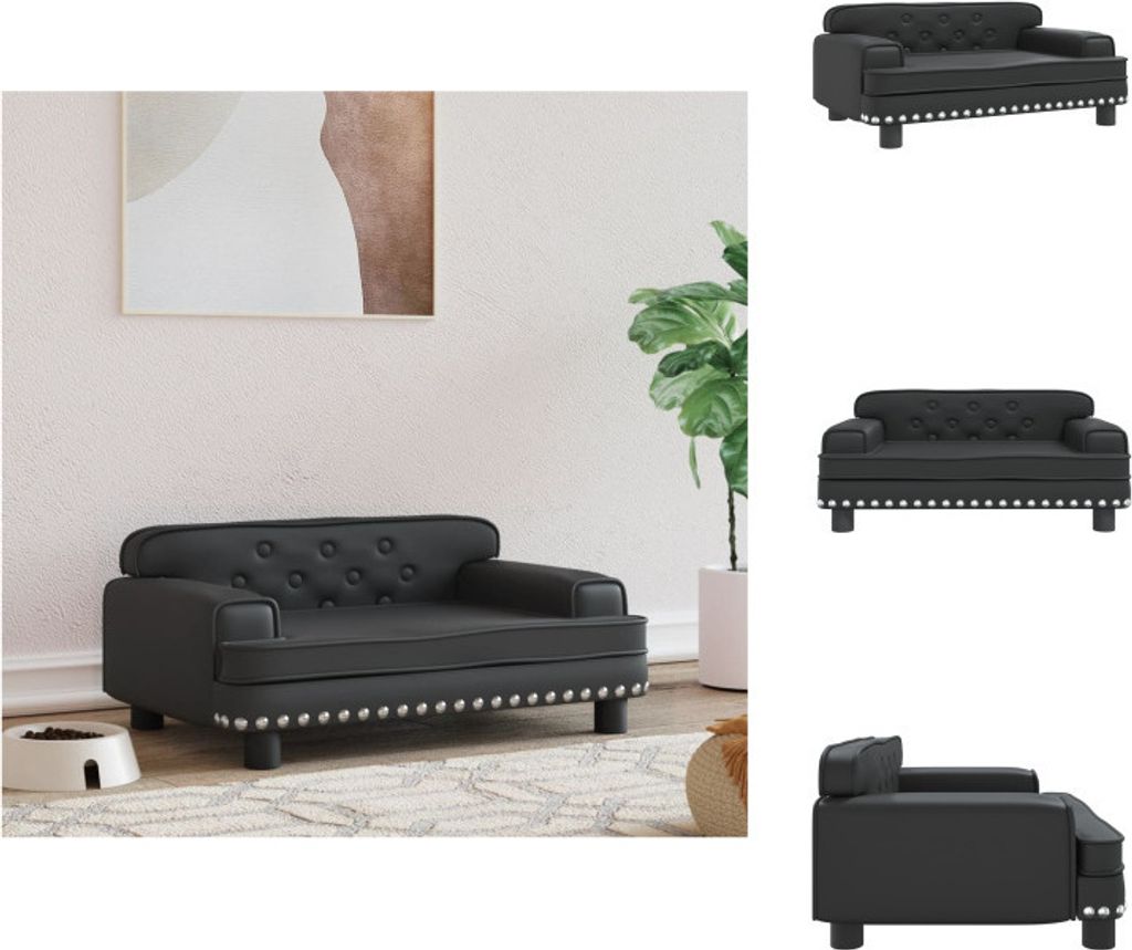 vidaXL Hundebett Schwarz 70x45x30 cm Kunstleder - Hundebetten