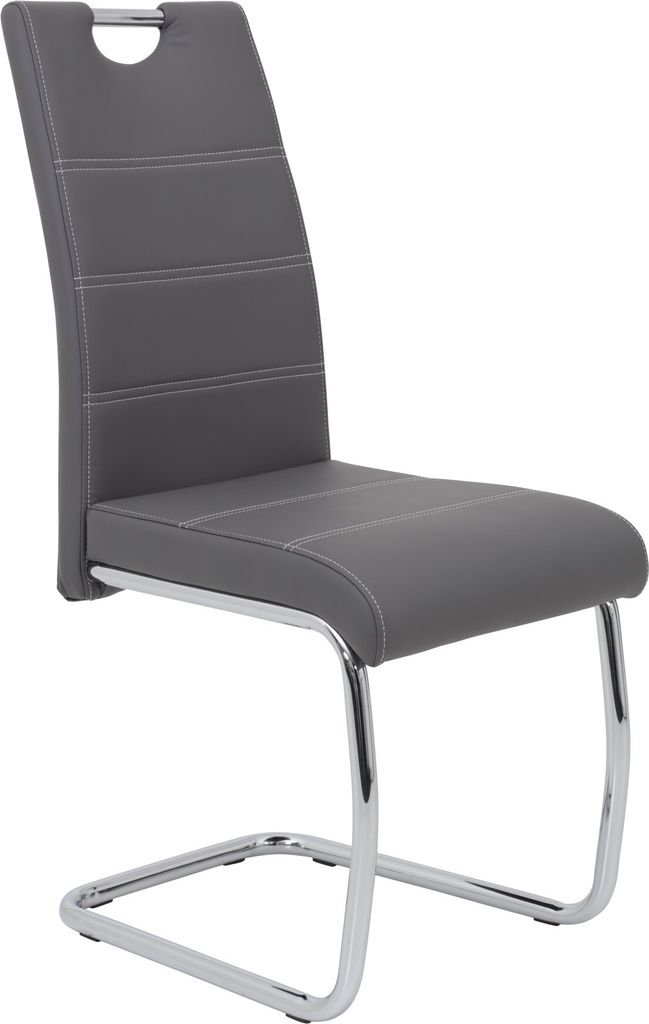 Esszimmerstühle Stuhl Freischwinger 4er Set ELENI Grau