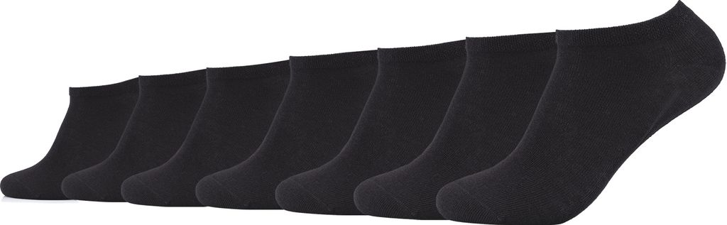 Camano Uni Socken - Sneaker, einfarbig, 7er Pack Schwarz 35-38