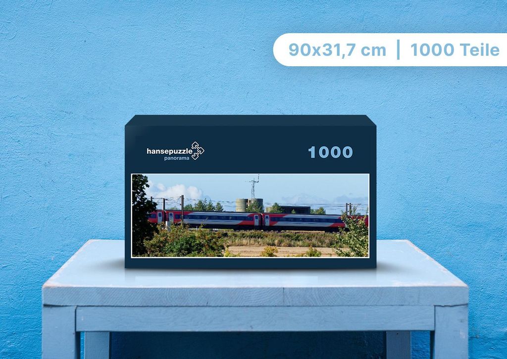 hansepuzzle 109162 - Zug Puzzle, 1050 Teile, Fortbewegung, 60,0 x 46,0cm mit hochwertiger Aufbewahrung, Kartonbox und wiederverschließbarem Beutel