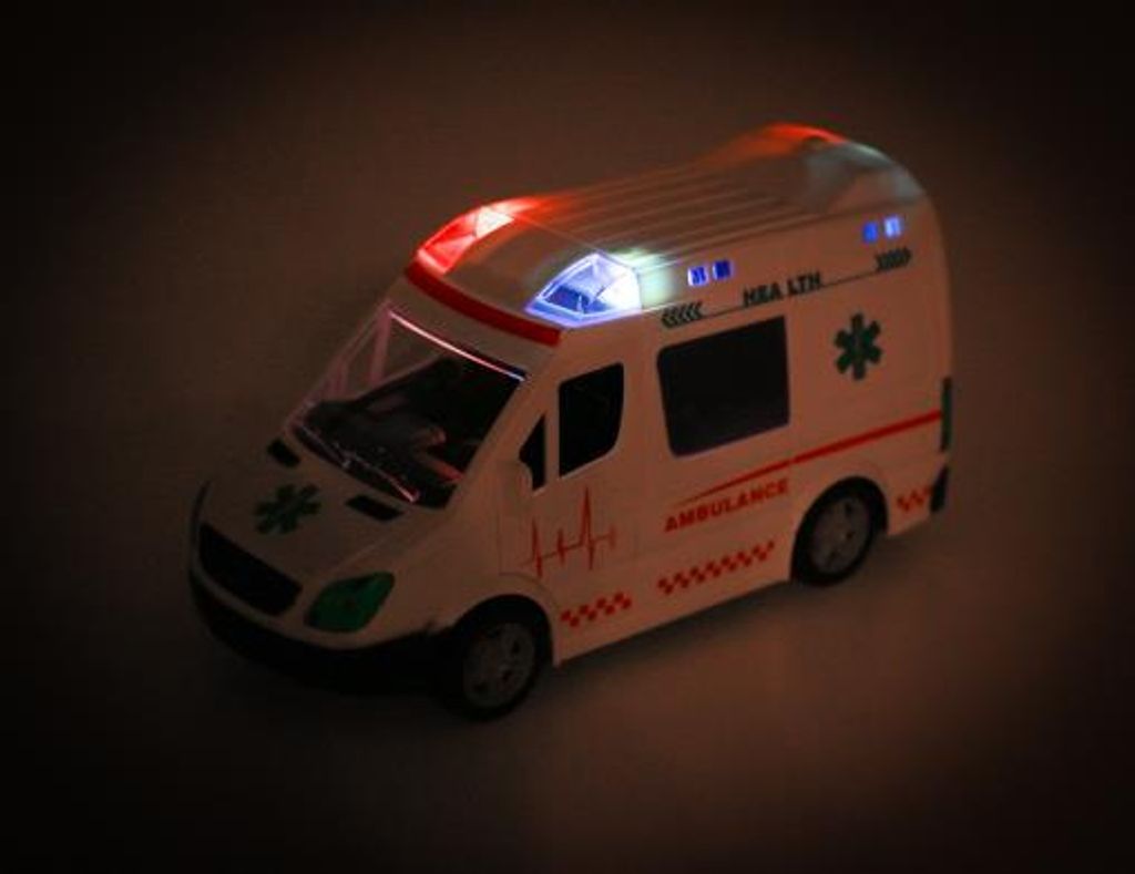 Krankenwagen Rettungswagen Notarztwagen mit Rückzug Sound Licht Modellauto