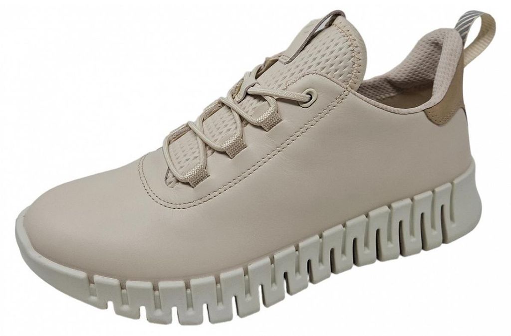 Ecco Gruvv W Sneaker Lea sportlicher Schnürer Beige Produktbild 