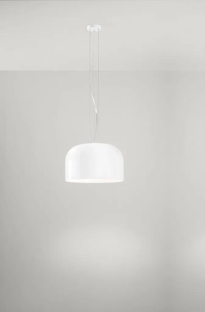 Lustre Suspension Moderne Design Blanc Opale 40 cm pour Salon et Cuisine