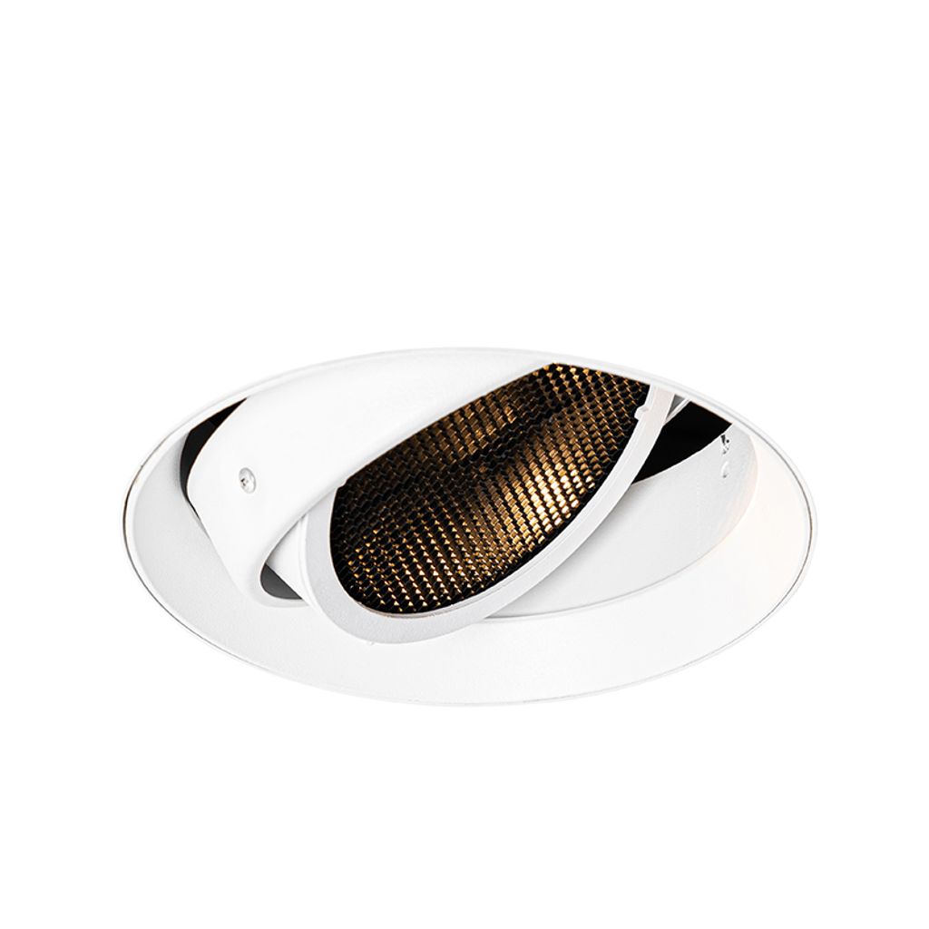 QAZQA - Modern Moderner Einbaustrahler weiß GU10 AR111 rund randlos - Oneon Honey I Wohnzimmer I Schlafzimmer - Aluminium Rund - LED geeignet GU10