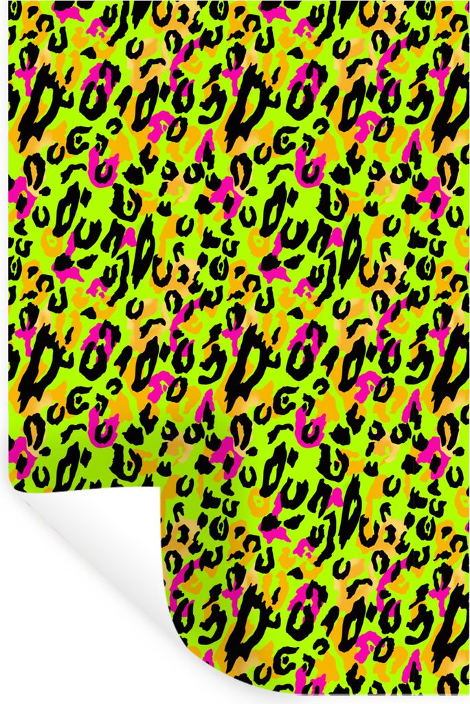 MuchoWow Wandtattoo Wandsticker Wandaufkleber Muster - Tiermuster - Neon 40x60 cm Selbstklebend und Repositionierbar - Wierderverwendbar - Selbst...