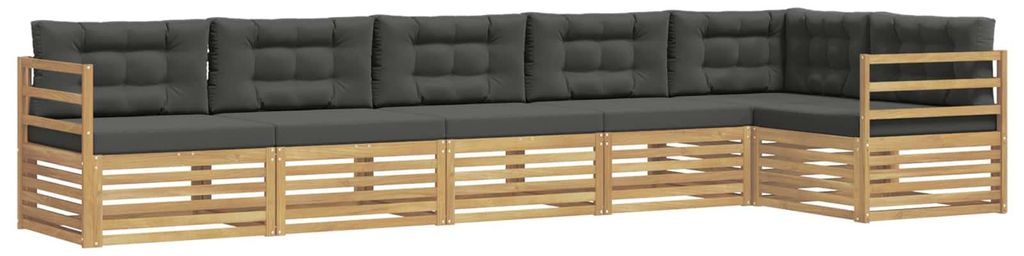 Outdoor-Sofagarnitur 6 pcs Weiß und Anthrazit