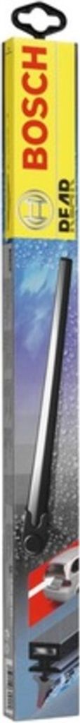 The image shows the packaging of a BOSCH windshield wiper blade for rear use.