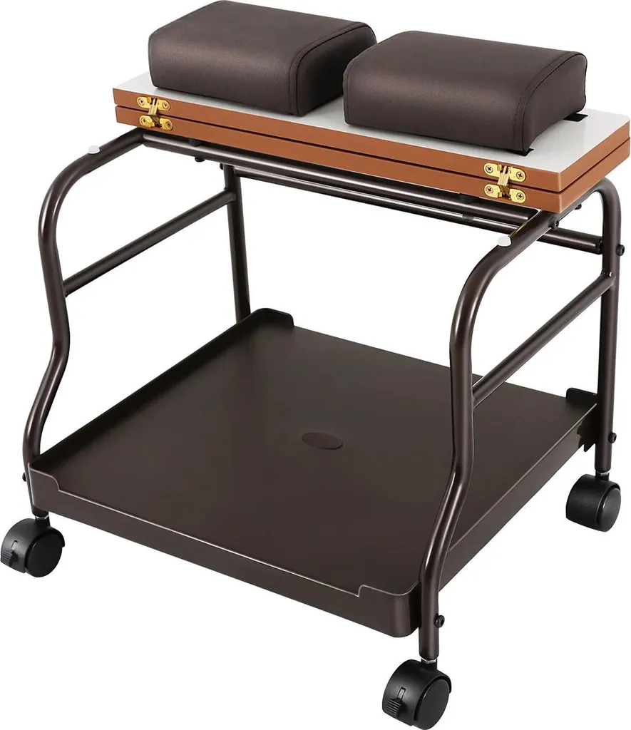 Repose-pieds de pédicure en fer et bois 18kg pour un confort optimal