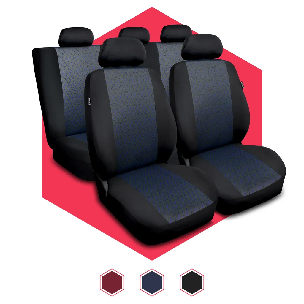 Coprisedili Auto Universali Blu in Poliestere - Kit Completo Protezione