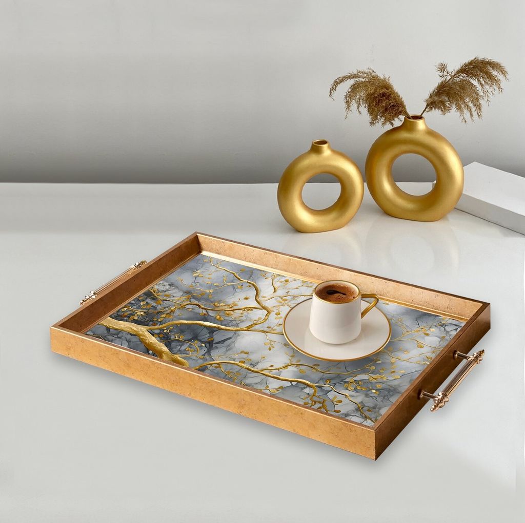 Evila Originals, TPEA9831, Tablett, Mehrfarbig, 100 % GLAS, 50 x 29 x 3,5 cm