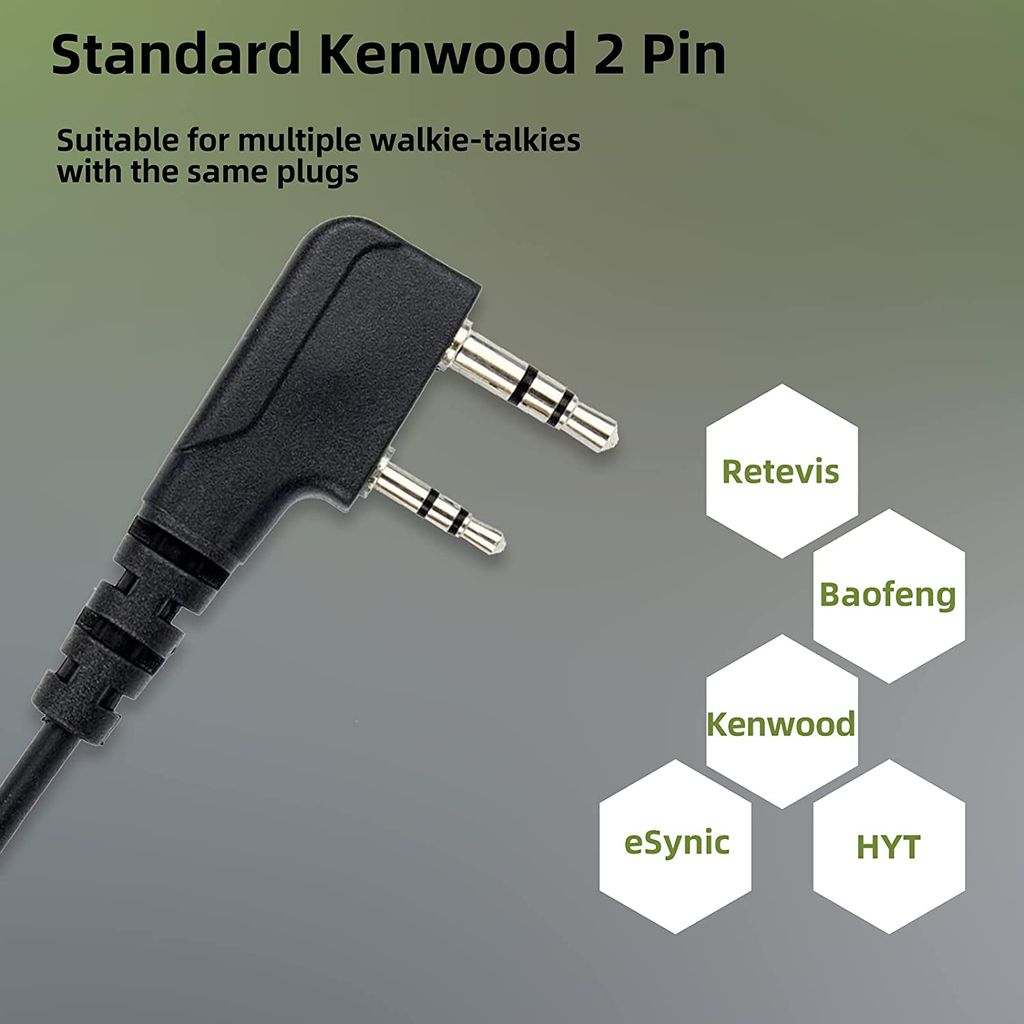 Retevis Oreillette Radio 2 Voies Avec Micro, Crochet D'oreille En Forme