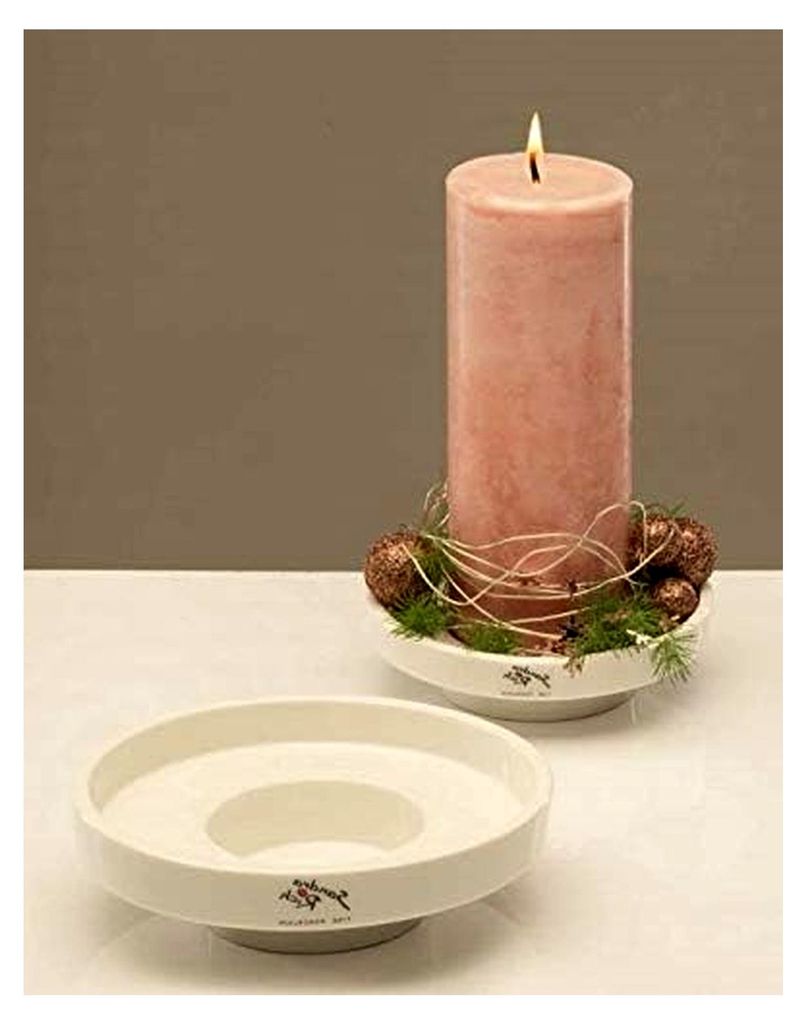 Kerzenschale, Kerzenständer Shine Porzellan, 15-16 cm, creme-weiß