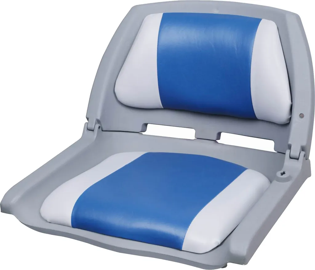 Siège de pilotage imperméable et pliable en bleu et blanc pour bateau
