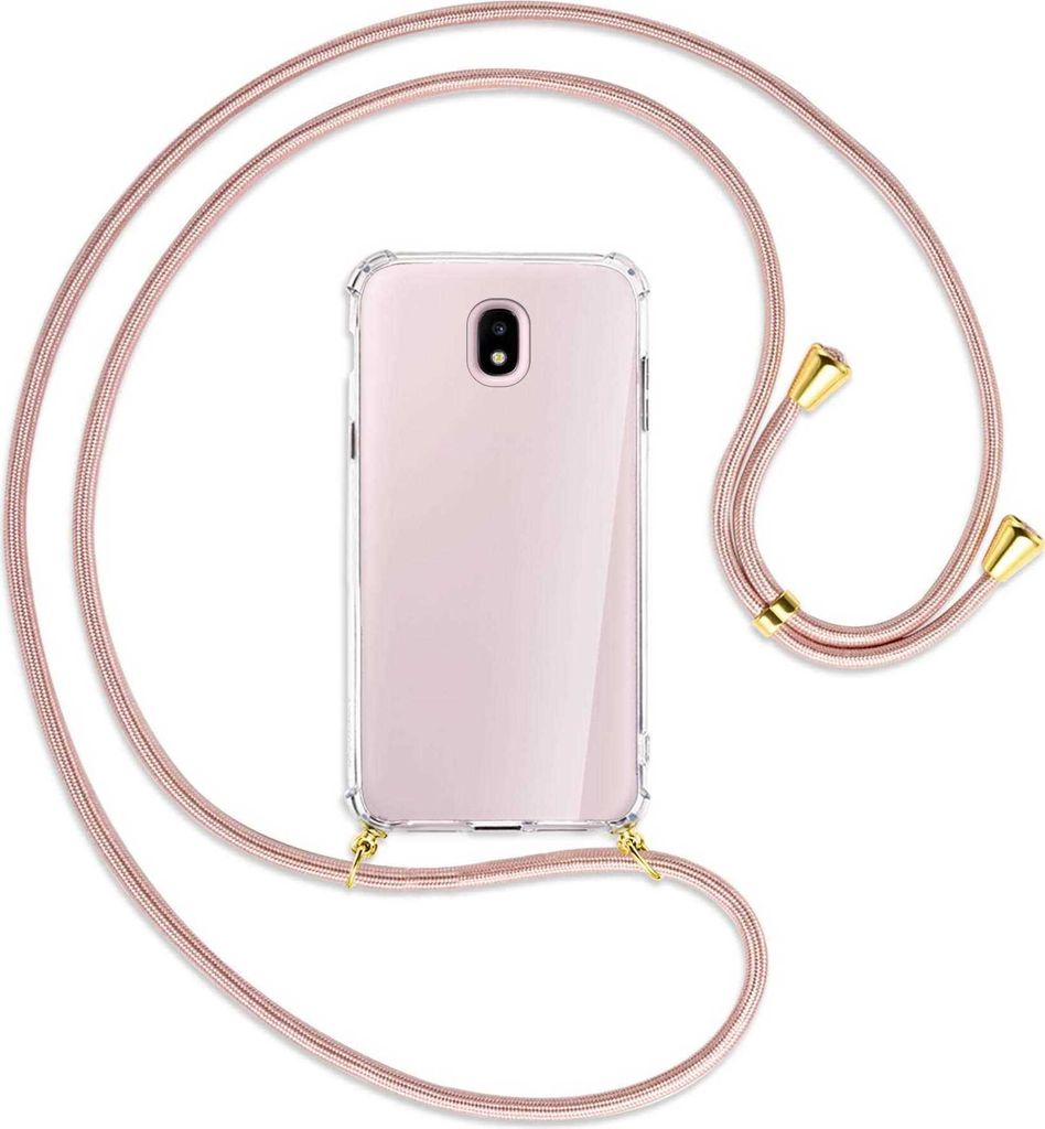 Handykette Backcover-Schutzhülle mit Band (Metall goldfarben) für Samsung Galaxy J5 2017 - roségold