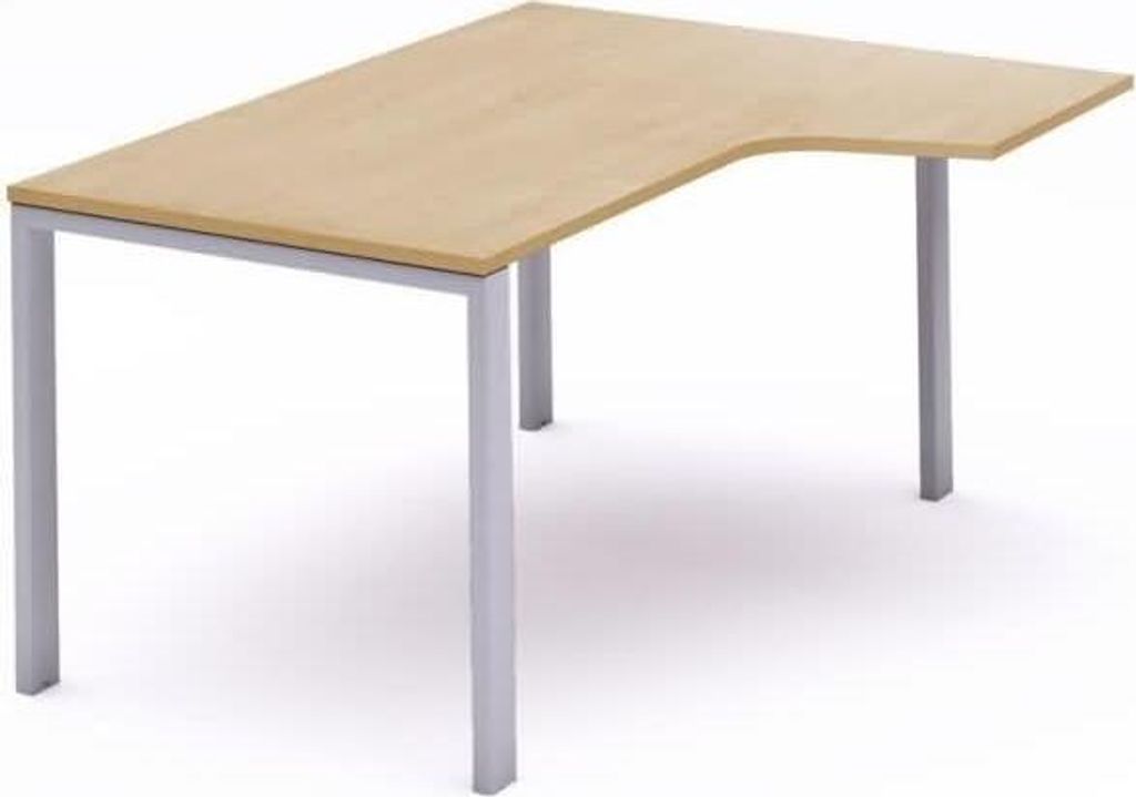 Schreibtisch Total L-Form rechts BxTxH 160x120x73cm Gestell grau Platte Melamin buche.