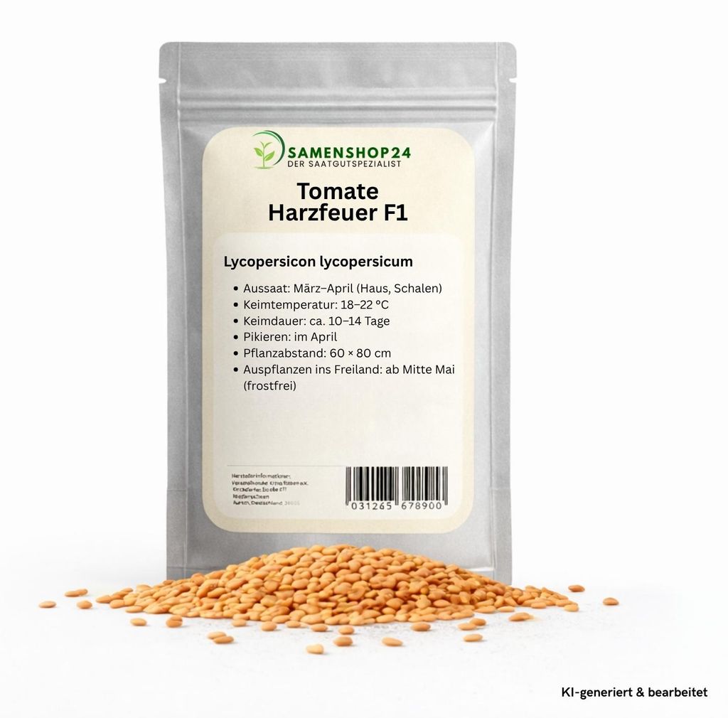 Tomate Harzfeuer F1 1000 Korn, leuchtend rote Früchte Produktbild 