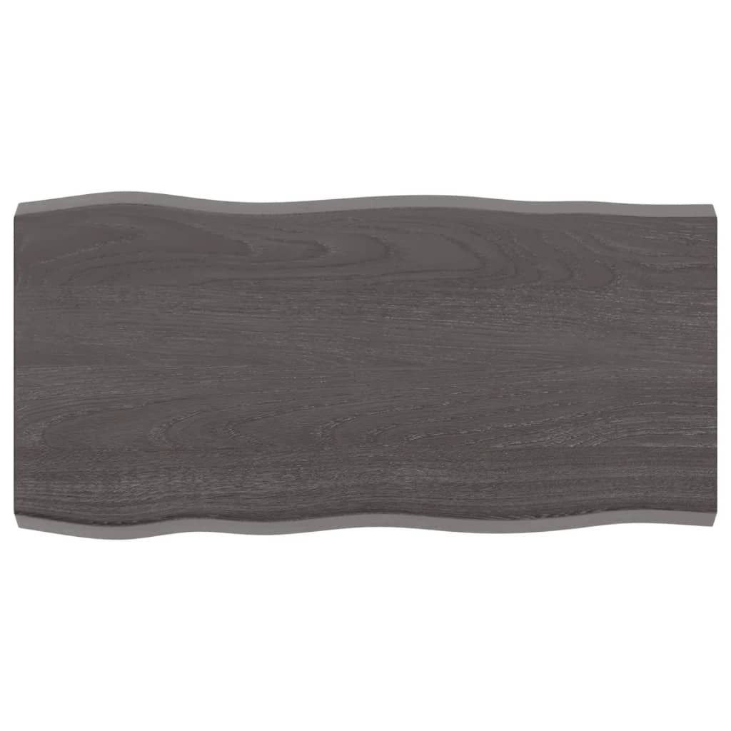 The Living Store Tischplatte 80x40x(2-4) cm Massivholz Behandelt Baumkante