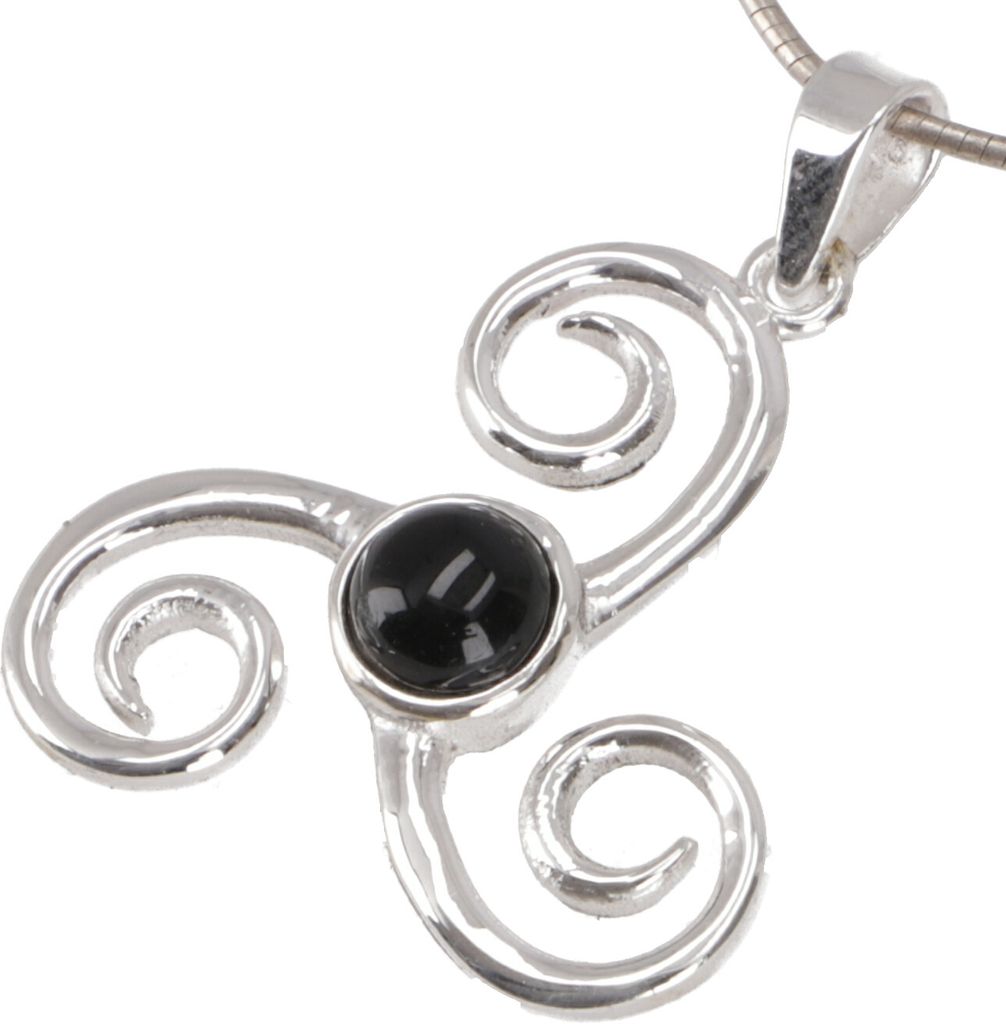 Silberanhänger Keltische Triskele - Onyx, Schwarz, SterlingSilber, Anhänger & Amulette aus Silber
