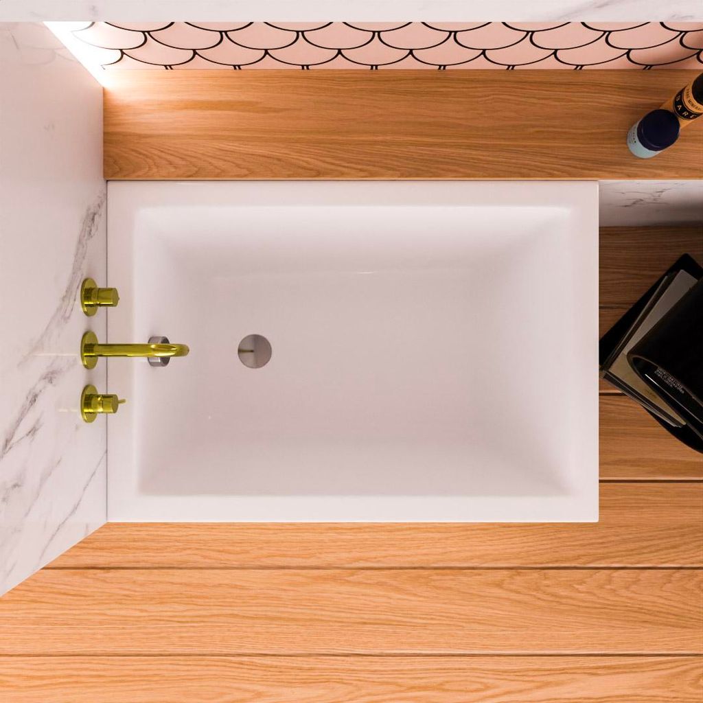 ECOLAM Petit baignoire Marella 100x70 cm | pieds siphon + Image du produit 