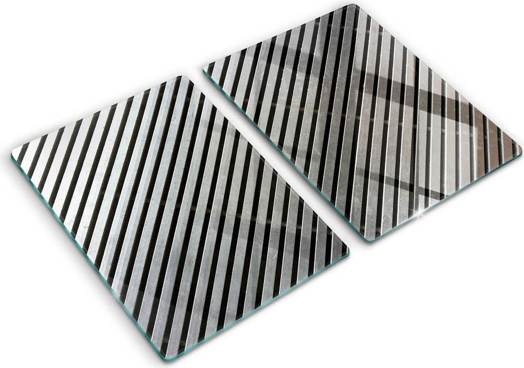 Abdeckung Glas - Küchenabdeckung - 2x40x52 cm - Abdeckplatte -Metalllinien