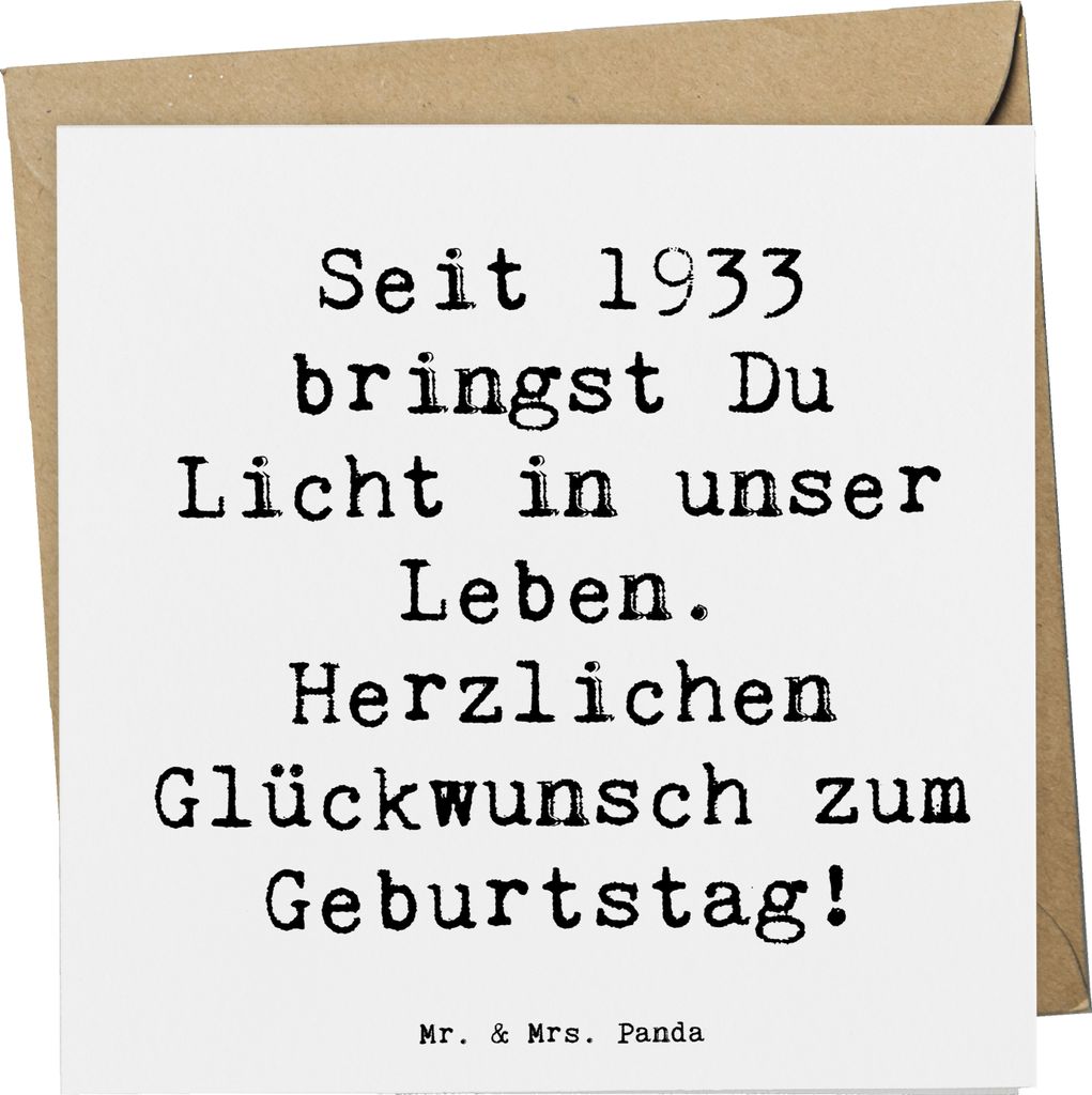 Mr. & Mrs. Panda Klappkarte Spruch 1933 Geburtstag - Weiß - Geschenk, Glückwunschkarte, Herzlichen Glückwunsch, doppelkarte, Geburtstagsgeschenk...