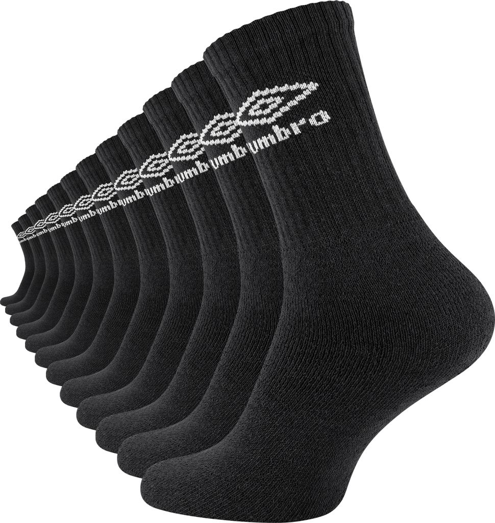 Umbro Sportsocken 12 Paar Umbro Socken 39-42 schwarz Produktbild 