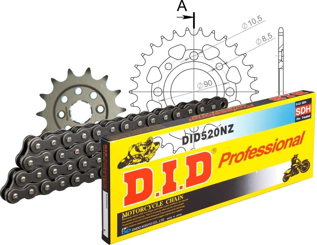 Kit Stahl passend für Honda CM250 C-C 82-83 14-30-094 DID520NZ Clip